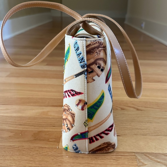 Baseball Theme Handbag Purse Grand Slam Go Team Slugger Rhinestones Bucket Bag - Picture 9 of 15